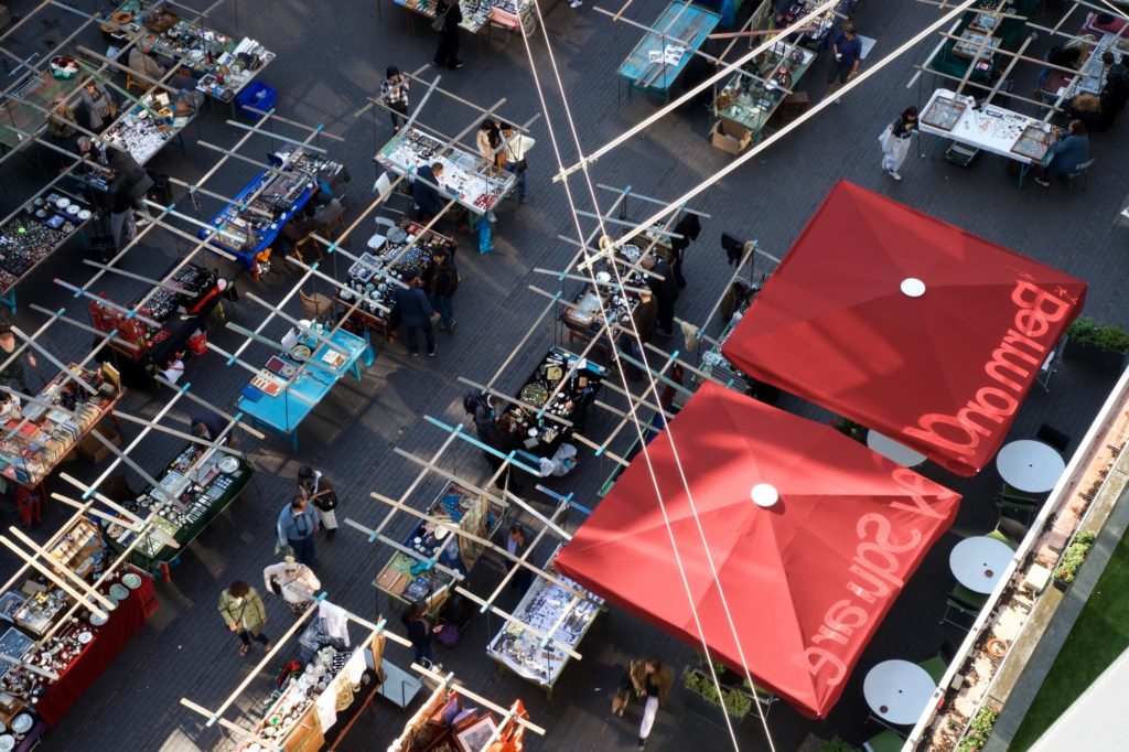 Bermondsey Square Antiques Market held every Friday morning London SE1