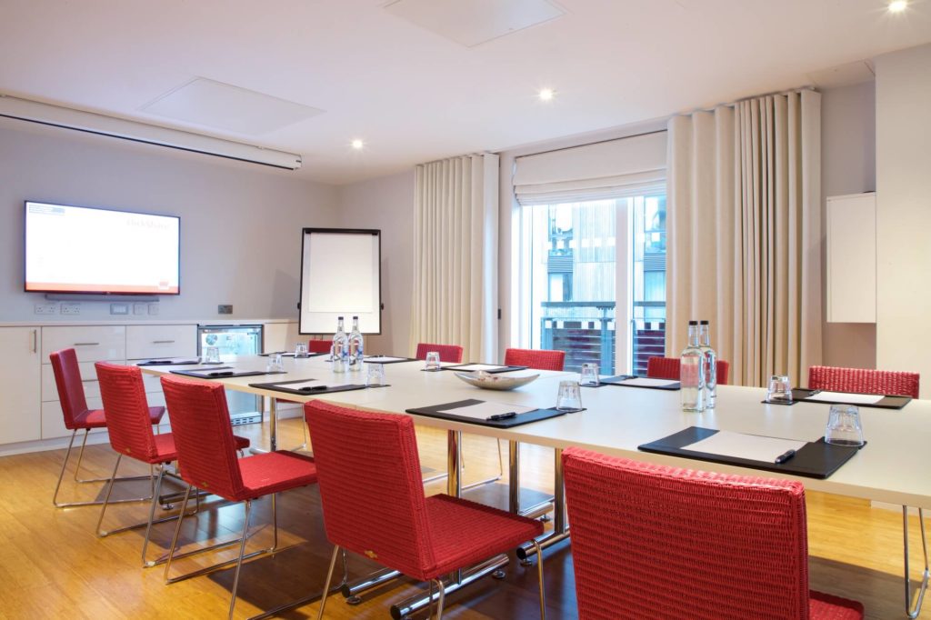 Abbey meeting room opening onto 1st floor private terrace overlooking Bermondsey Square