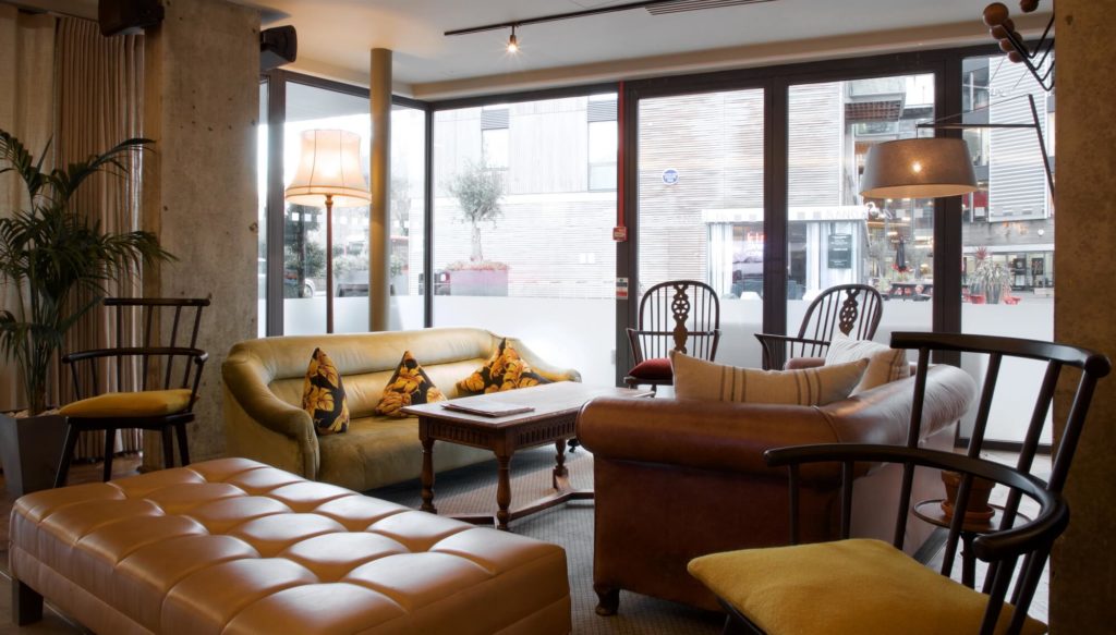 b2 At Home lounge and dining space Bermondsey Square Hotel London