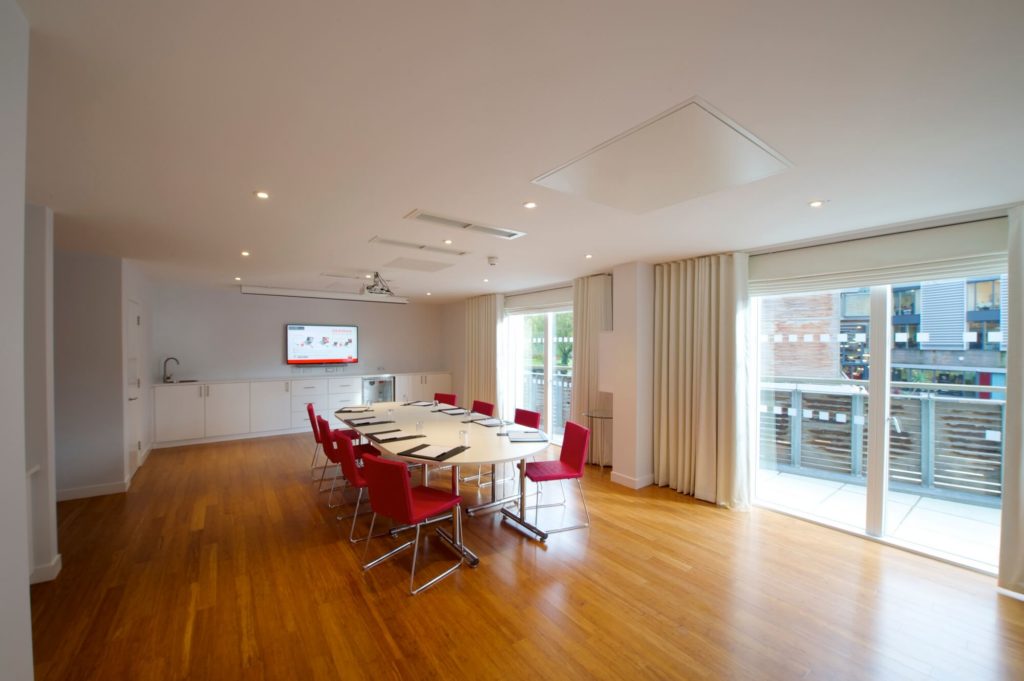 Abbey Meeting Room opening onto private terrace Bermondsey Square Hotel London SE1