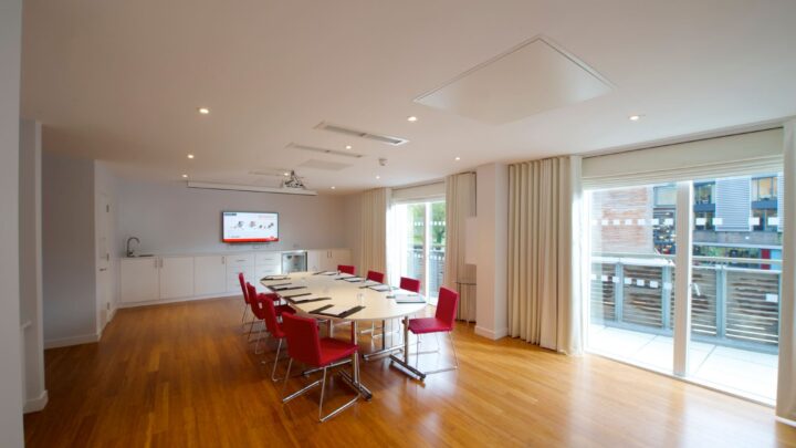 Abbey Meeting Room opening onto private terrace Bermondsey Square Hotel London SE1