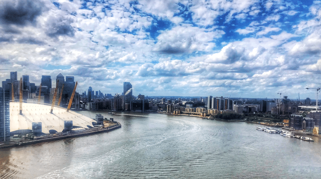 View of the River Thames featuring The O2 London